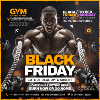 Nero Black Friday Gym Promotion Instagram Plasing Template