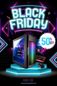 Black Friday Gaming Computer Poster template