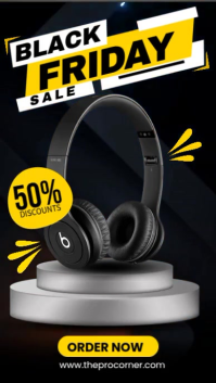 Black Friday Headphone Sale Instagram Reel template