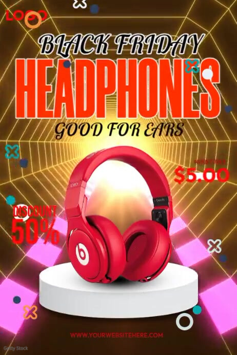 Vivid Wireless Headphones Black Friday Design Art Vivid Wireless Headphones Black Friday Design Art