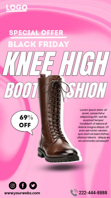 Black Friday High Boots Sale Ads Template | PosterMyWall
