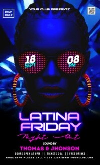 Black Friday Latin Night Party Video Flyer Us Legal 美国正规 template