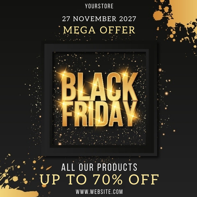 BLACK FRIDAY MEGA SALE ad social media Logo template