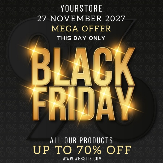 BLACK FRIDAY MEGA SALE ad social media Logótipo template
