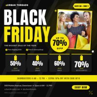 黑色 Black Friday Clothing Sale Instagram-bericht Template