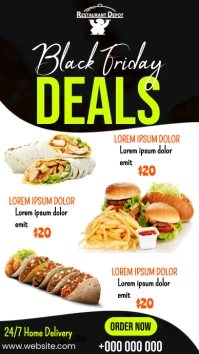 Black friday menu deals Pantalla Digital (9:16) template