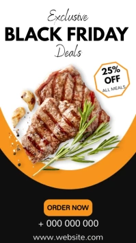 Black friday menu offer Pantalla Digital (9:16) template