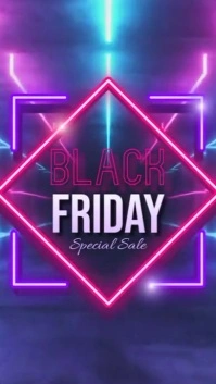 Black Friday Neon Post Video Instagram na Kuwento template