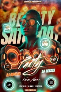 black friday night club party ad design video Poster template