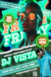 Black friday night dj party video poster Póster template