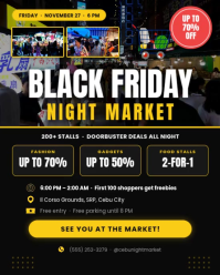 Preto Black Friday Night Market Instagram Portrait Template