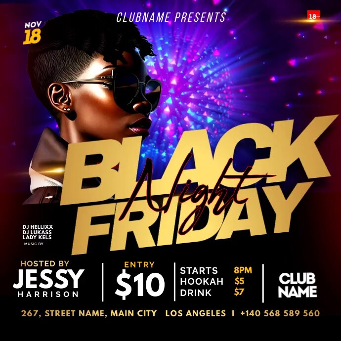 Plantilla de black friday night party | PosterMyWall