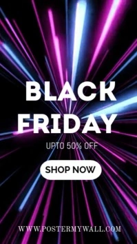 Black friday online sale digital display post งานแสดงผลงานแบบดิจิทัล (9:16) template