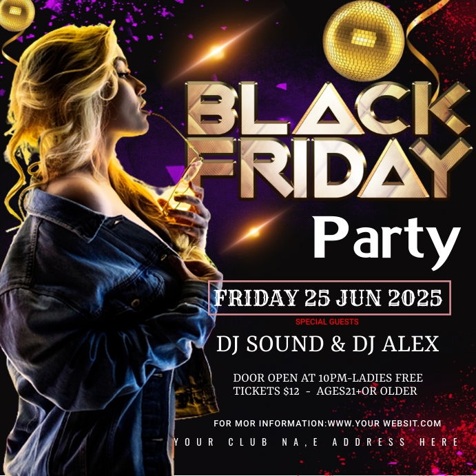 black friday party Template PosterMyWall