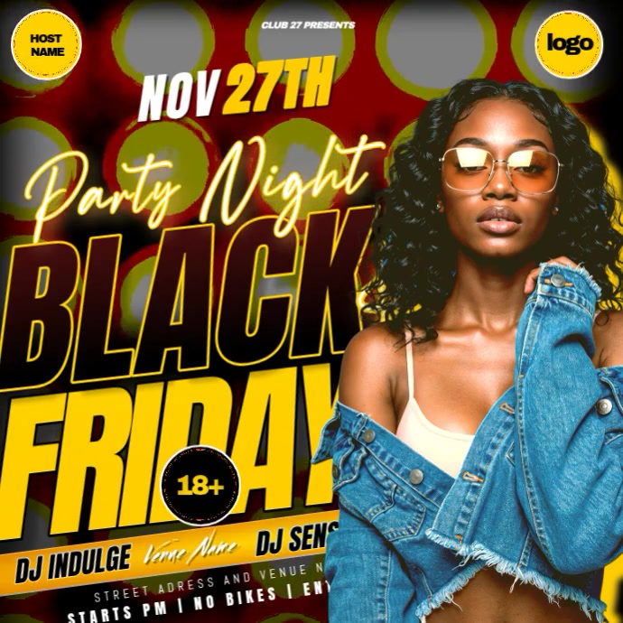 Black Friday Party Event Ad Design Template Video 方形(1:1)