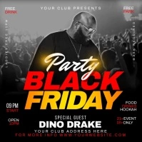 Black friday party flyer Instagram-opslag template