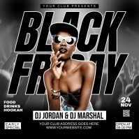 Black friday party flyer Instagram-opslag template