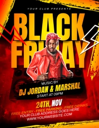 Black friday party flyer Volante (Carta US) template