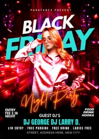 Black Friday Party Flyer A6 template