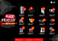 Black Friday Sale Ad Postcard template