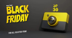 BLACK FRIDAY SALE CAMERA ELECTRONICS Anuncio de Facebook template