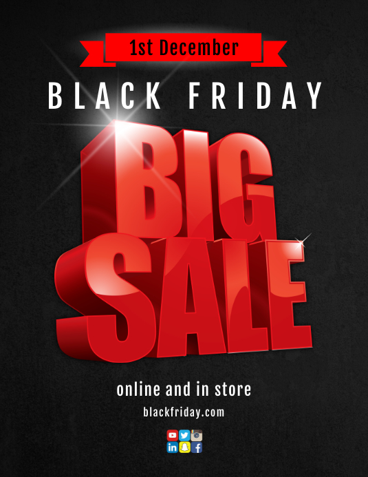 Black Friday Sale Folheto (US Letter) template