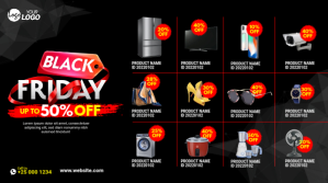 Hitam Black Friday Sale Post di Twitter Template