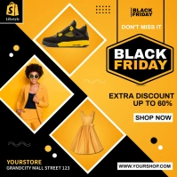 black friday sale event flyer poster ad Square (1:1) template