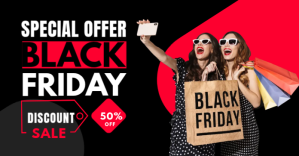 Czarny Black Friday Sale Facebook Shared Image Template