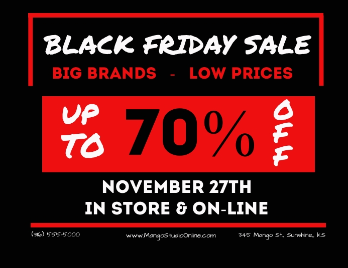 Black Friday Sale Flyer Folheto (US Letter) template