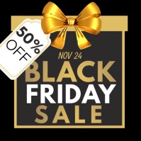 Black Black Friday Sale Message Instagram Template
