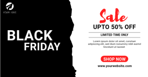 Putih Black Friday Sale delt Facebook-billede Template