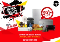 Black Friday Sale Postcard template