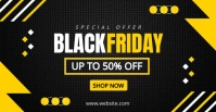 black friday sale poster black and yellow Facebook Group Cover Photo template
