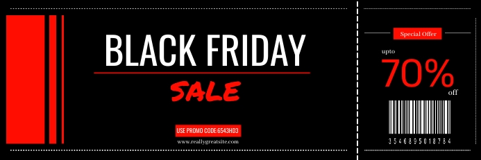 Black Friday Sale voucher ticket Баннер 2 фута × 6 футов template