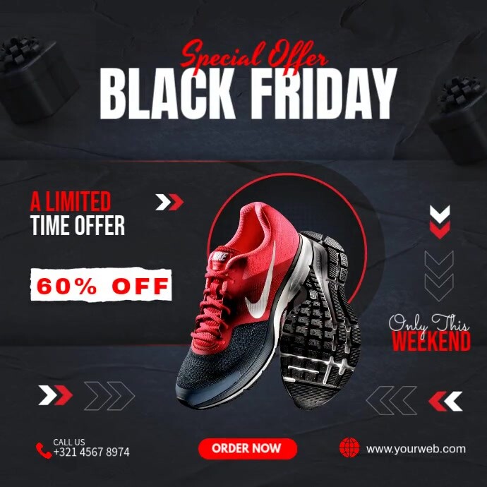 black Friday Shoe sale ad Template | PosterMyWall