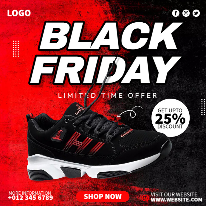 Black Friday Shoe Sale Instagram Post template