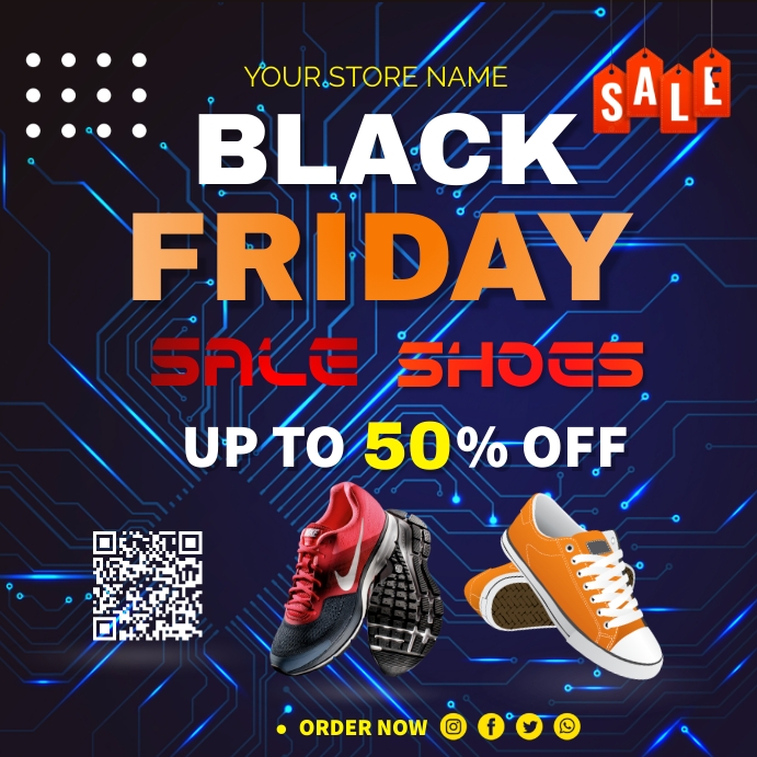 Black Friday shoes sale (2) Instagram Post template