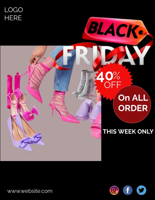 Black Friday shoes sales Template PosterMyWall