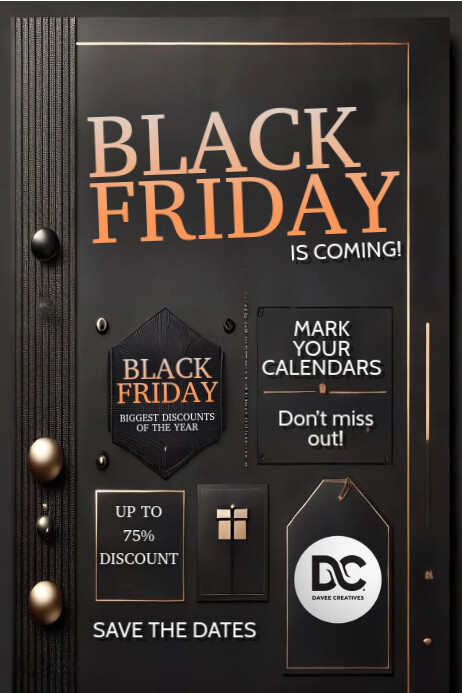 Black Friday Teaser: Save the Date! Plakat template