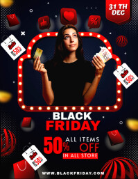 Negro Black Friday Sale Flyer Template