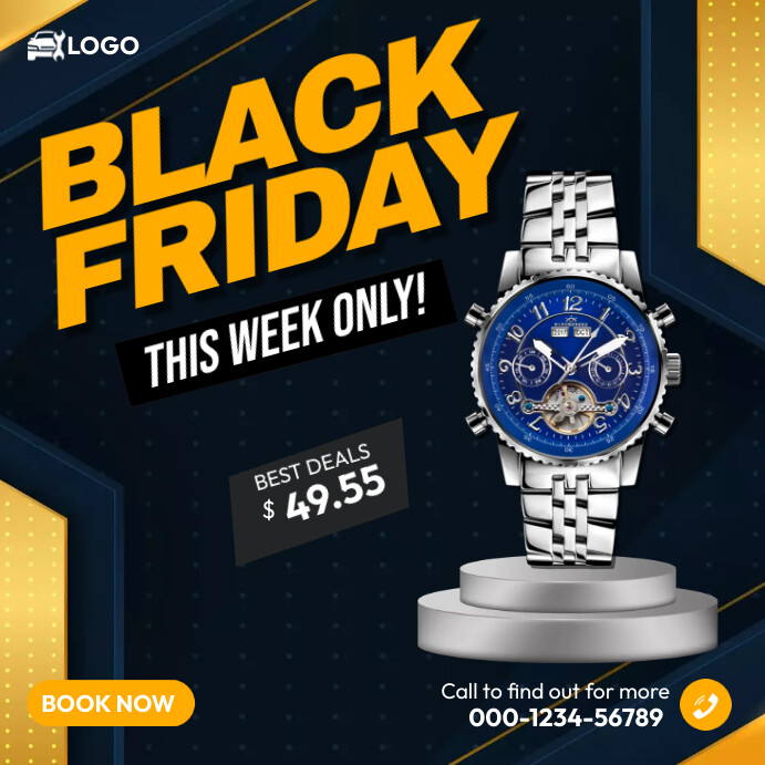 Black Friday Watch Deals Template PosterMyWall