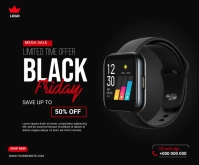 Black Friday Watch sale 中矩形广告 template
