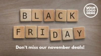 Black Friday Wooden Letters Ad Template Wpis na Twittera