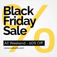 black friday yellow grey and black colors Post Instagram template