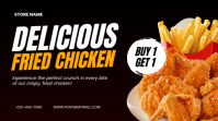 Black Fried Chicken Promotion Digital Display template