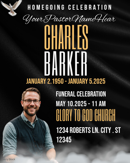 Black  Funeral Church Sarvice  Instagram Portrait template
