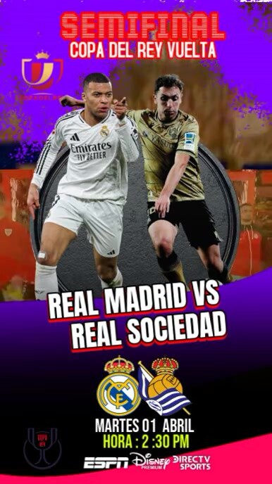 Black Futurista Semifinal Copa Del Rey Reel De Instagram template