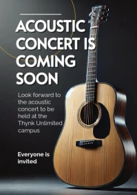 Black Futuristic Acoustic Guitar A5 template