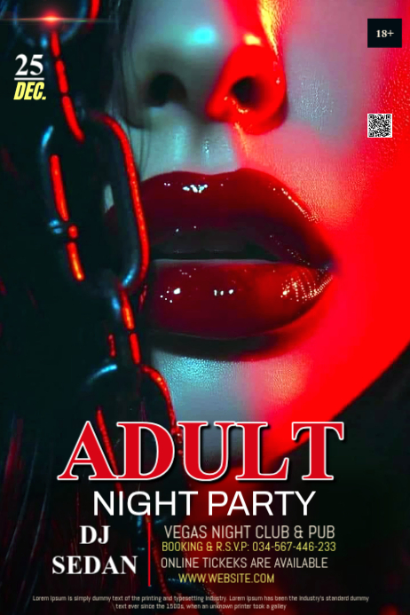 Black Futuristic Adult Night Party Template Design Poster | PosterMyWall